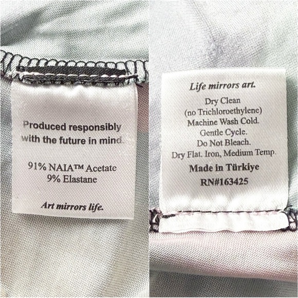 UNTITLED IN MOTION 90s Abstract Print Ruched V-Neck Long Sleeve Slim Fit Top S - Picture 11 of 14